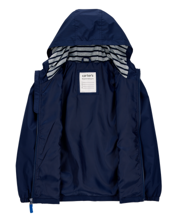 Kid Solid Windbreaker Jacket - Navy, 