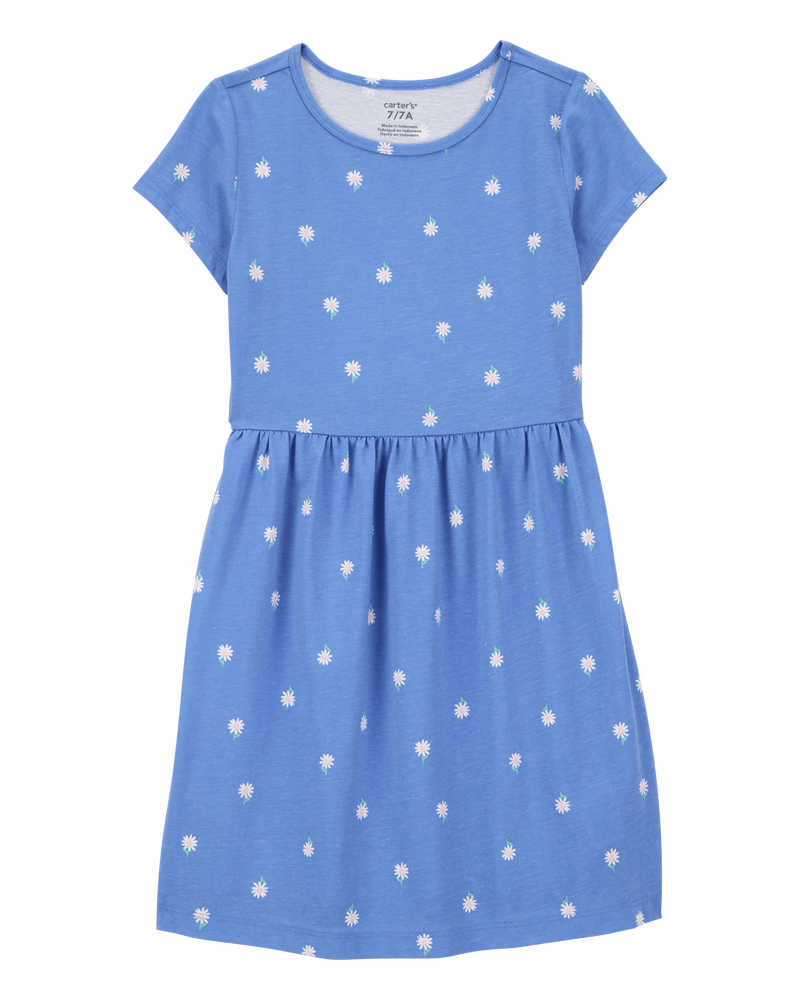 Kid Daisy-Print Short-Sleeve Dress, image 1 of 4 slides