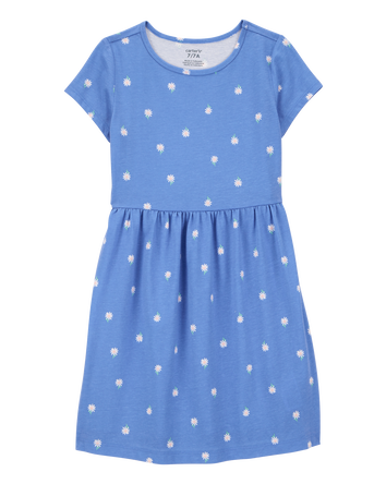 Kid Daisy-Print Short-Sleeve Dress, 