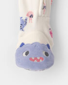 Toddler Girl 1-Piece Monster DreamPlush Snug Fit Footed Pyjama - Cream, image 6 of 8 slides