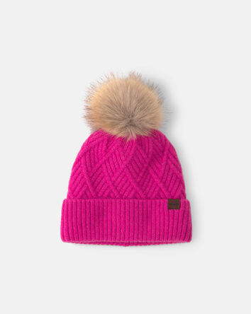 Girls Kombi Diamond Pom Hat - Pink, 