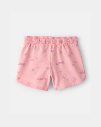 Girls Star French Terry Shorts - Pink, 