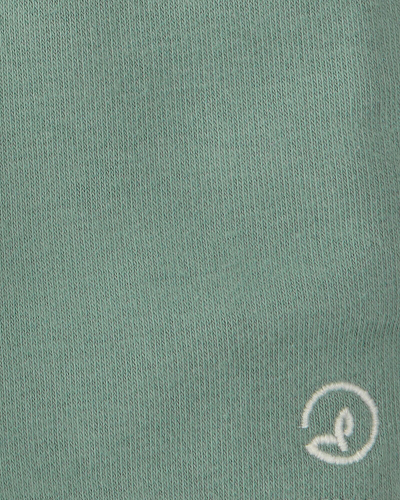 Toddler Boy Recycled Shorts Made with Organic Cotton in Palm Green, image 2 of 5 slides