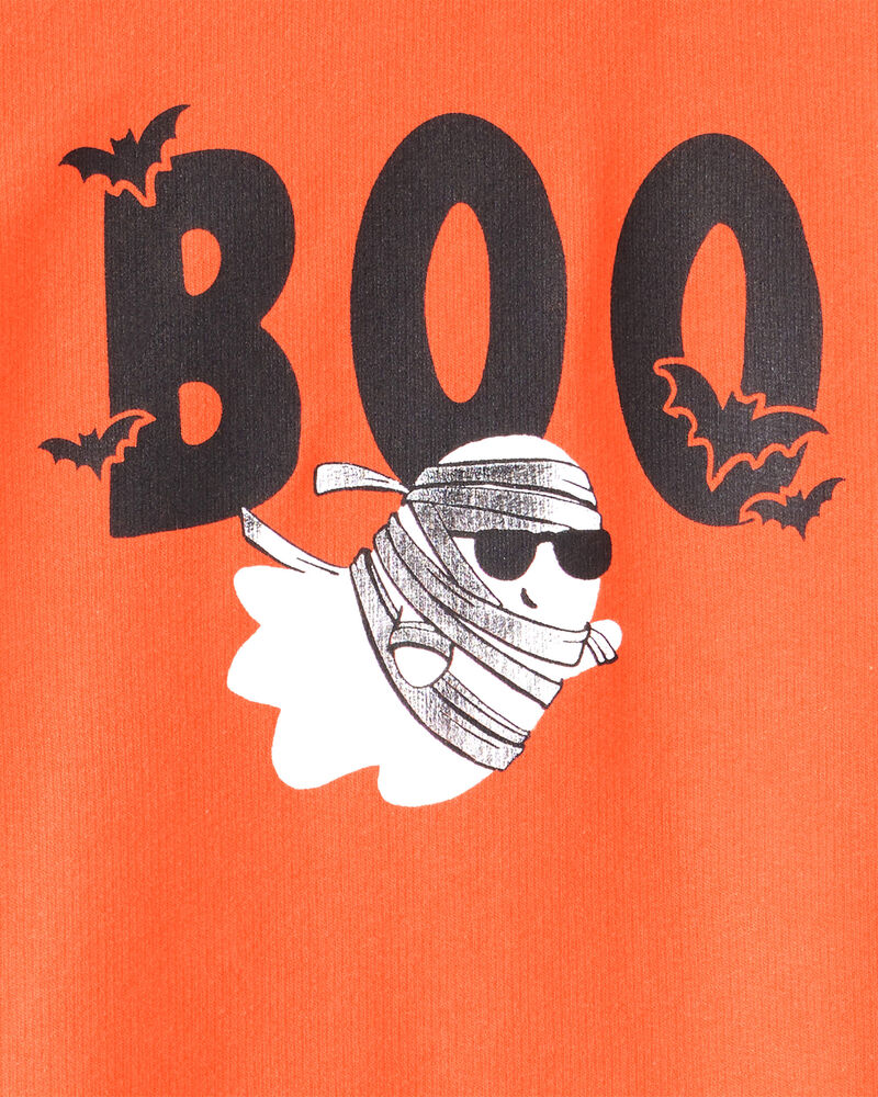 Toddler 2-Piece Halloween Ghost Pullover Sweatshirt & Jogger Set - Orange/Black, image 4 of 7 slides