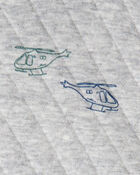 Toddler Boy 2-Piece Helicopter Quilted Hoodie & Pant Set - Grey, image 3 of 4 slides
