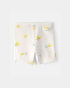 Baby Girl Lemon Bike Shorts - Cream, image 2 of 4 slides