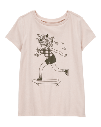 Kid Floral Skater Girl Graphic Tee, 