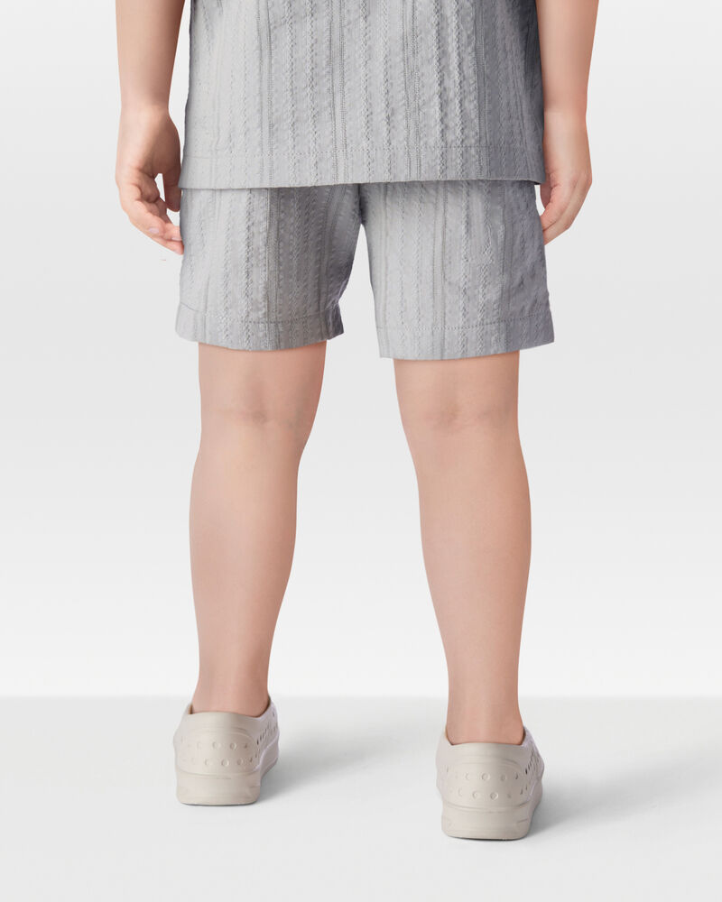 Toddler Seersucker Drawstring Shorts - Gray, image 3 of 6 slides