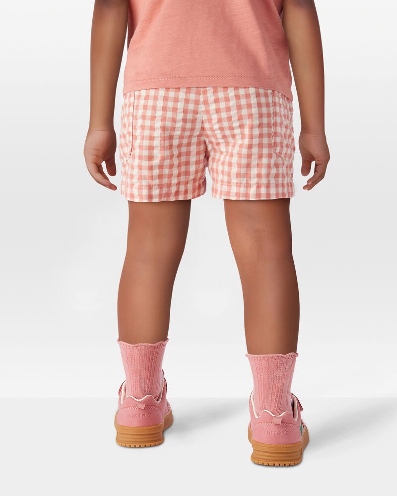 Toddler Gingham Shorts Made With Organic Cotton, image 3 of 6 slides