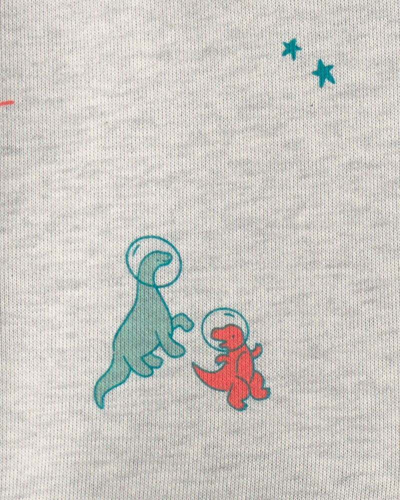 Toddler Boy Dinosaur French Terry Hoodie - Grey, image 2 of 3 slides