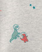 Toddler Boy Dinosaur French Terry Hoodie - Grey, image 2 of 3 slides
