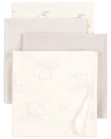 Baby 4-Pack Elephant Receiving Blankets, 