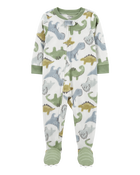 Toddler 1-Piece Dinosaur Fleece Footie Pyjamas, image 1 of 5 slides