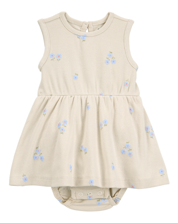 Baby Floral Sunsuit - Ivory, 
