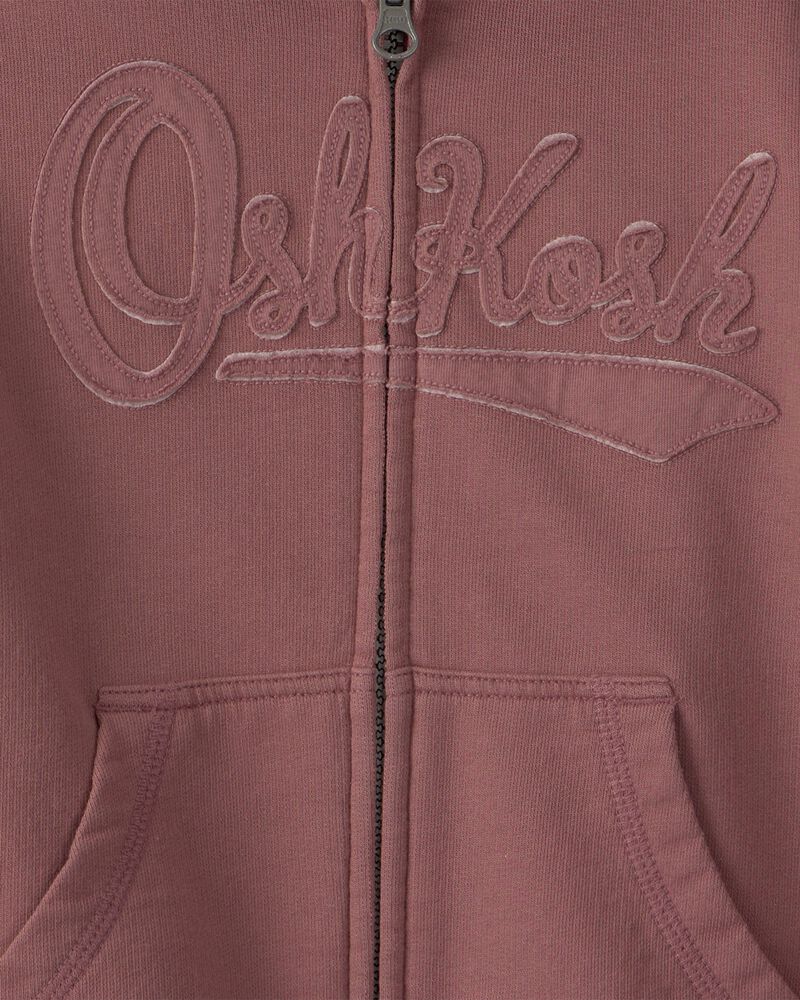 Tout-petit - Blouson &agrave; capuchon, fermeture &agrave; glissi&egrave;re et logo OshKosh - Brun, image 3 sur 3 diapositives