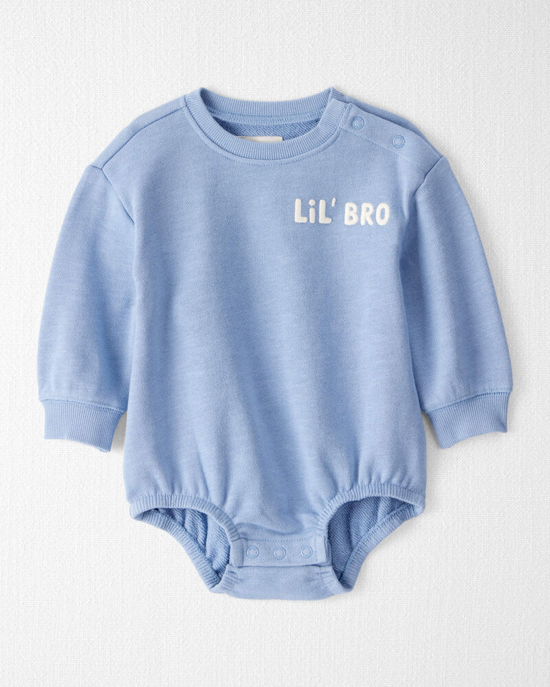 Baby Organic Cotton Lil' Bro Bubble Bodysuit, image 1 of 5 slides