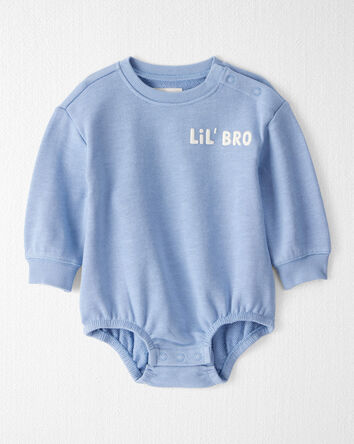 Baby Organic Cotton Lil' Bro Bubble Bodysuit, 