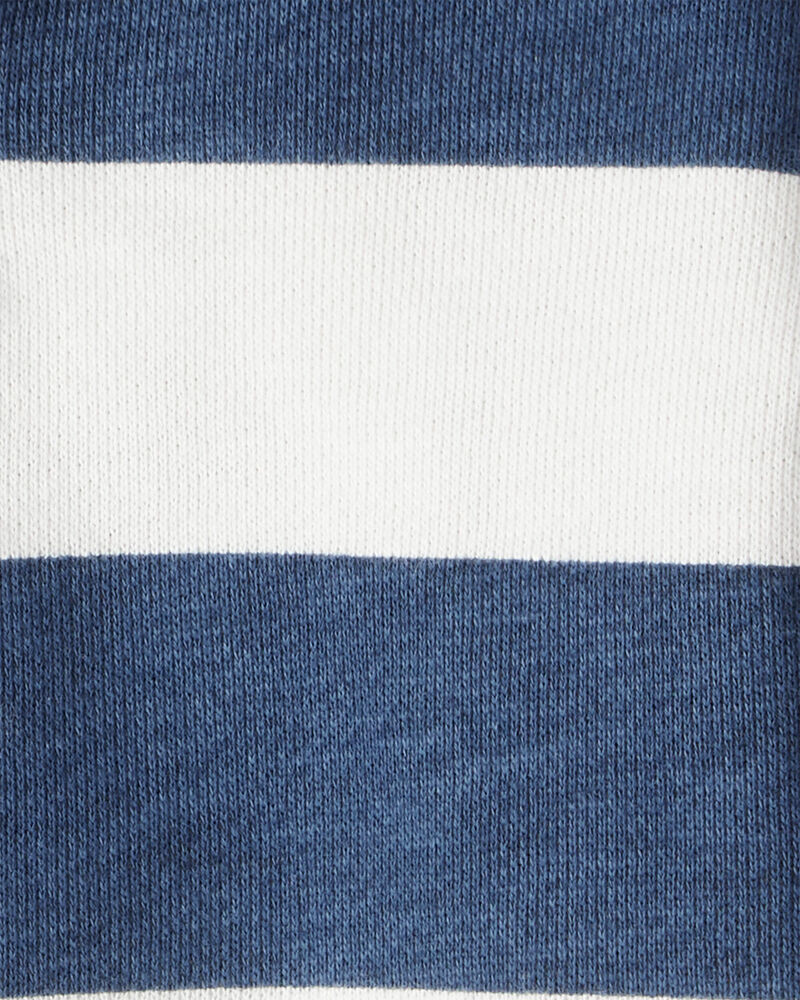 Baby Organic Cotton Henley Top in Stripes, image 3 of 5 slides