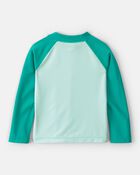 Toddler Boy 2-Piece Whale Long-Sleeve Rashguard & Swim Trunks Set - Green, image 3 of 7 slides