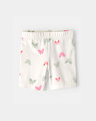 Tout-petit fille - Short de cycliste &agrave; motif de papillons - Ivoire, image 1 sur 3 diapositives