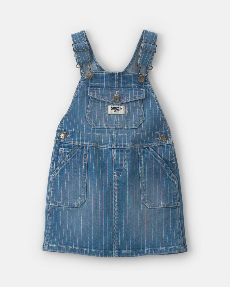Toddler Girl Rainbow Stripe Denim Skirtall - Medium Wash, image 1 of 4 slides