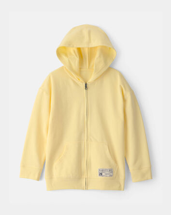 Boys French Terry Zip-Up Hoodie - Yellow, 
