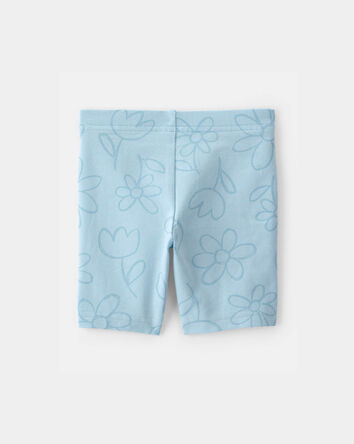 Toddler Girl Floral Ladybug Bike Shorts - Blue, 