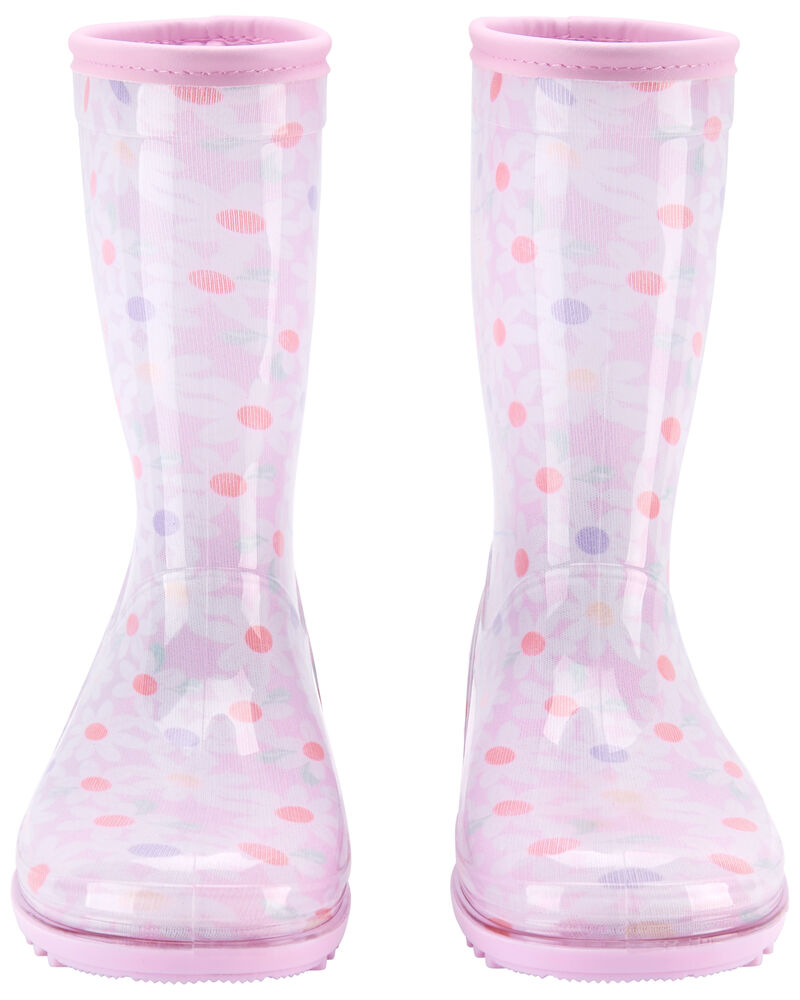Toddler Pink Daisy Rain Boots