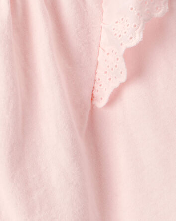 Tout-petit fille - Haut &agrave; manches ajour&eacute;es - Rose, 