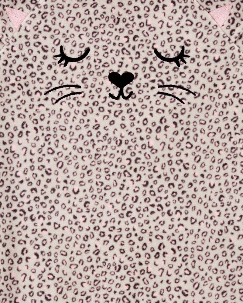 Kid Leopard Fleece Nightgown, image 2 of 3 slides
