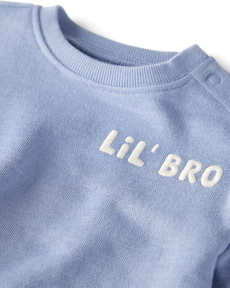 Baby Organic Cotton Lil' Bro Bubble Bodysuit, image 2 of 5 slides
