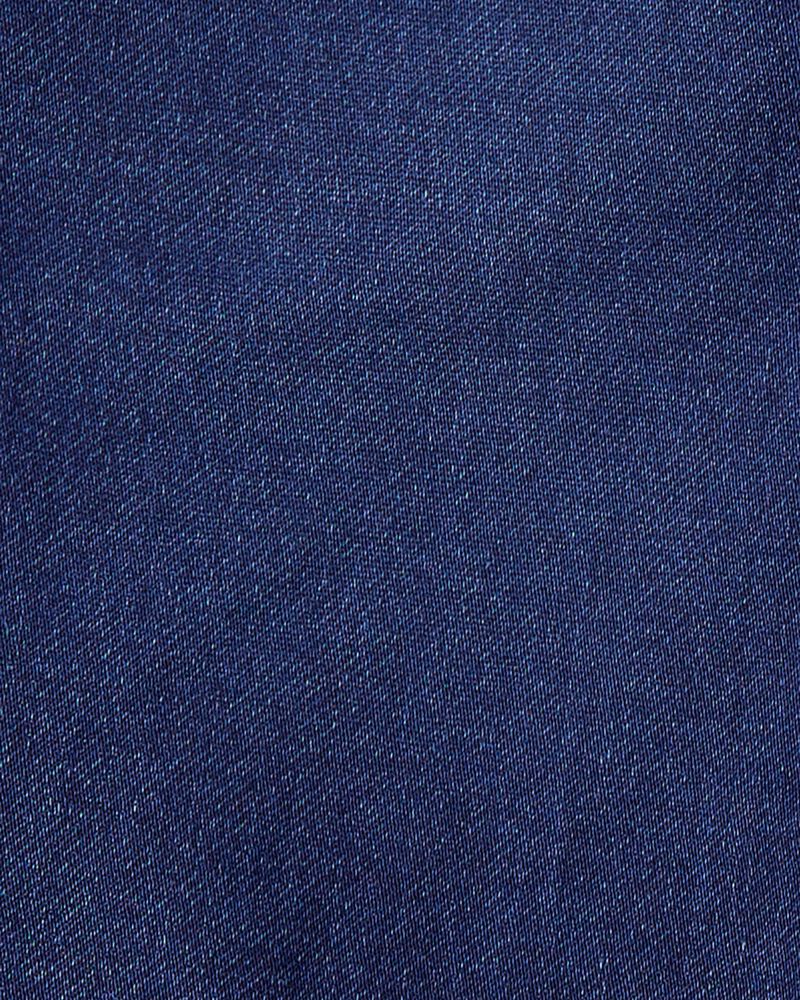 Girls Dark Wash Denim Barrel Jeans - Blue, image 3 of 4 slides