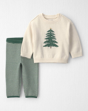 Baby 2-Piece Organic Cotton Sweater Knit Top & Pant Set, 