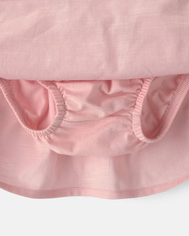 B&eacute;b&eacute; fille - Ensemble 2 pi&egrave;ces haut &agrave; motif ajour&eacute; et jupe-short - Rose, image 2 sur 3 diapositives