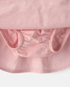 B&eacute;b&eacute; fille - Ensemble 2 pi&egrave;ces haut &agrave; motif ajour&eacute; et jupe-short - Rose, image 2 sur 3 diapositives