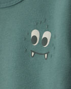 Baby Boy Cozy Monster Fleece Pullover Sweatshirt - Green, image 2 of 5 slides
