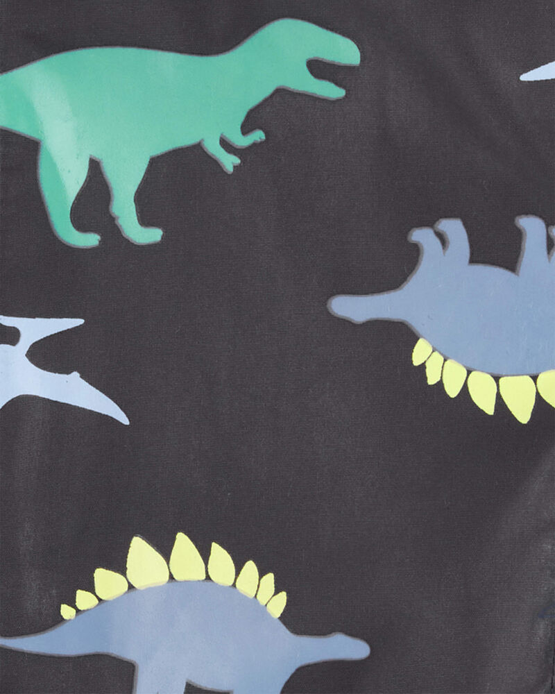 Toddler Dinosaur Colour Changing Rain Jacket - Grey, image 5 of 6 slides