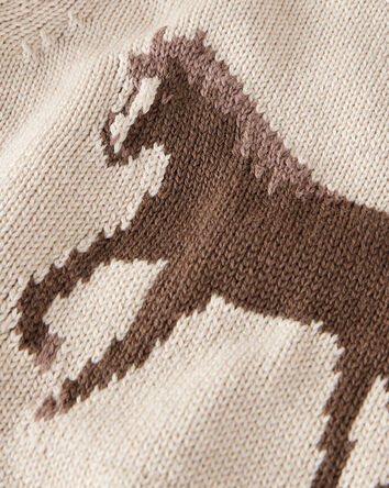 B&eacute;b&eacute; - Chandail en tricot de coton biologique &agrave; motif cheval, 