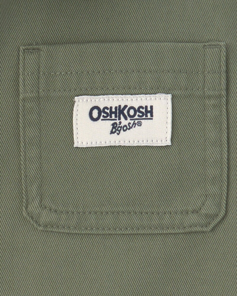 Toddler Boy OshKosh Logo Twill Button-Down Shirt - Green, image 3 of 5 slides