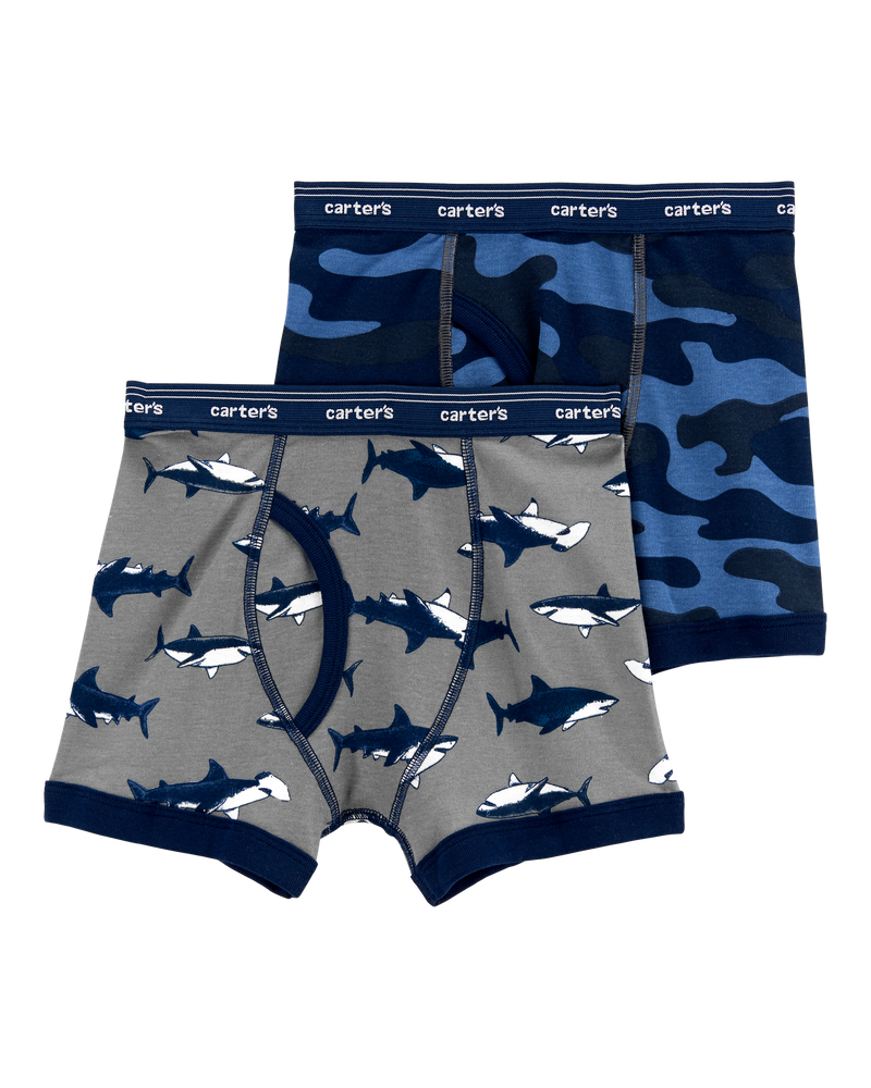Boys 2-Pack Cotton Boxer Briefs, image 1 of 2 slides