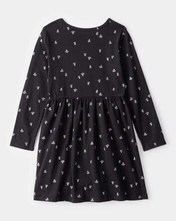 Girls Halloween Ghost Long-Sleeve Dress, 