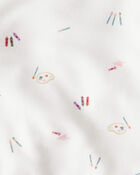 Baby Girl Paint Print PurelySoft Long-Sleeve Tee & Pant Set - White, image 4 of 6 slides