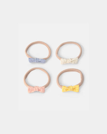 B&eacute;b&eacute; fille - Emballage 4 bandeaux - Orange/Bleu/Cr&egrave;me, 