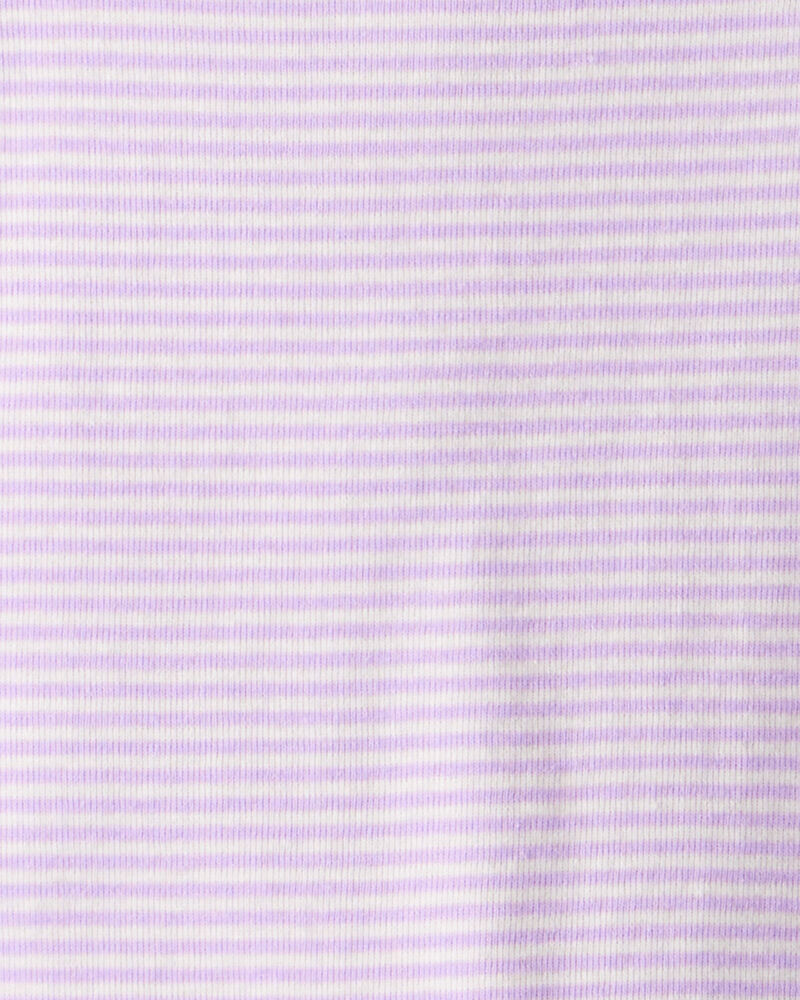 Tout-petit fille - Pyjama 4 pi&egrave;ces ajust&eacute; en coton &agrave; manches longues &agrave; imprim&eacute; &eacute;toiles de l&rsquo;espace - Blanc/Mauve, image 2 sur 3 diapositives
