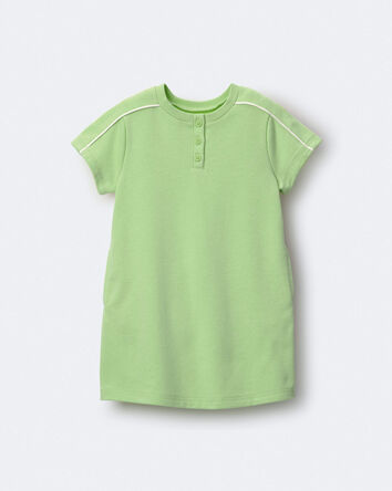 Toddler Girl Henley T-Shirt Dress - Lime Green, 