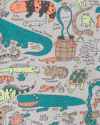 Baby Boy Alligator 100% Cotton Snug Fit 2-Piece Pyjama Set - Grey, image 4 of 5 slides