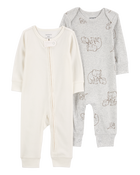 Baby 2-Pack Jumpsuits, image 1 of 4 slides