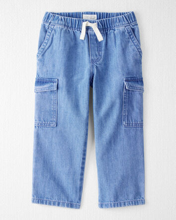 Toddler Organic Cotton Chambray Cargo Pants, 