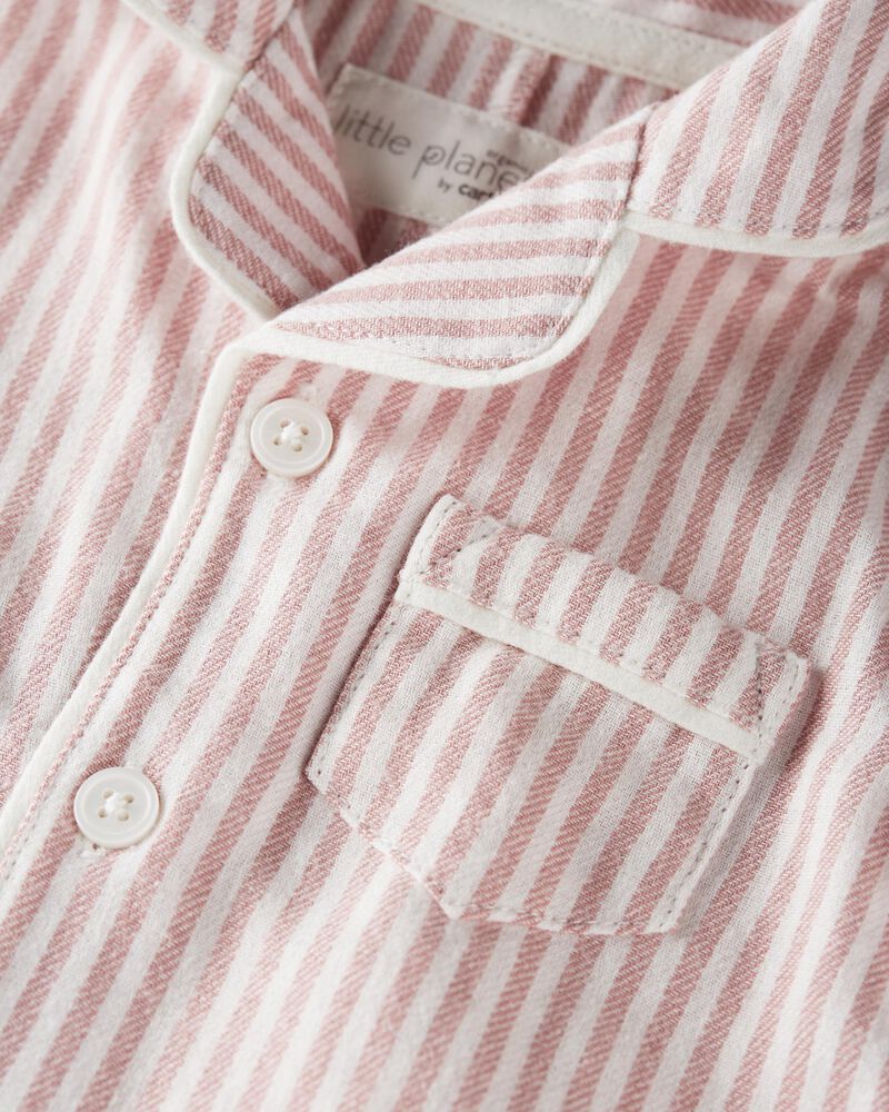 1-Piece Organic Cotton Coat Style Pyjamas , image 2 of 4 slides