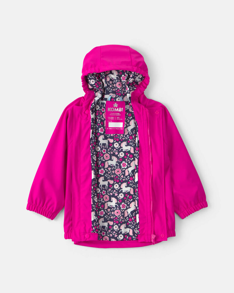 Toddler Kombi London Rain Jacket - Bright Pink , image 2 of 4 slides